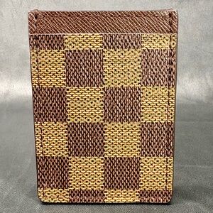 Upcycled LV Damier Ebene Canvas/Leather Card Holder